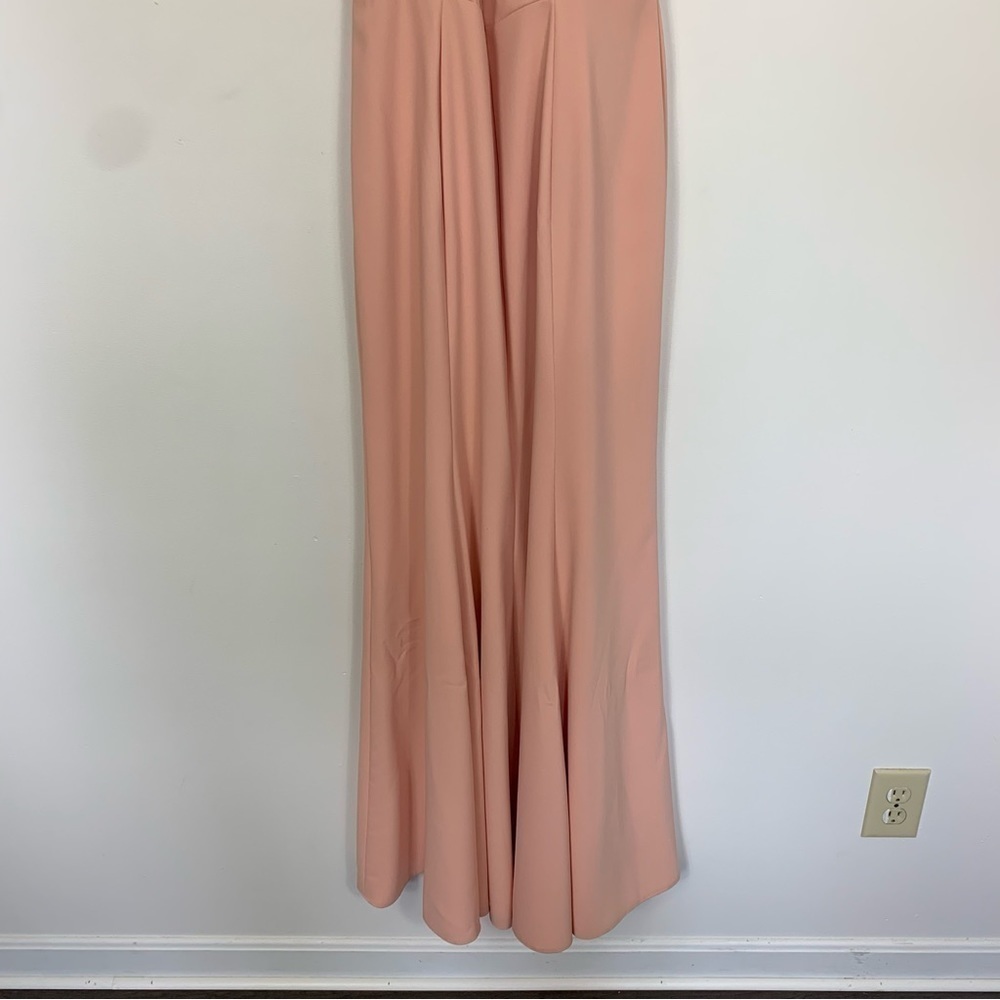 After Six Bow Neck Open Back Trumpet Gown Pink Size 12 - Picture 7 of 11